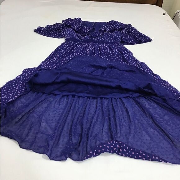 Anthropologie Three Floor Polka Dot Asymmetrical Hem Dress New Size 0 - Picture 9 of 12